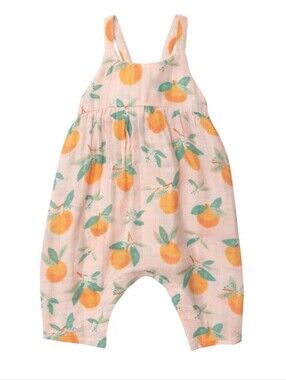 Angel Dear Orange Blossoms Muslin Cotton Romper 3-6m
